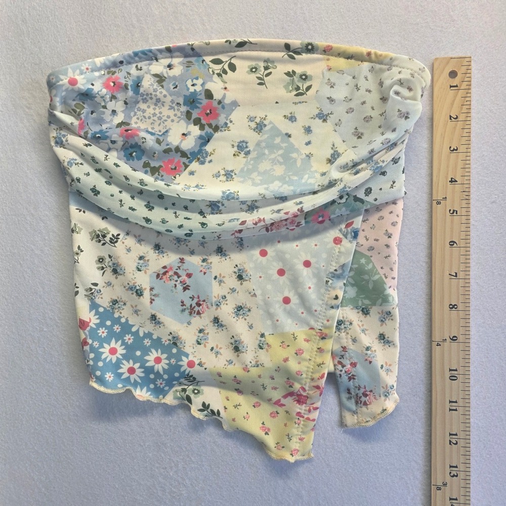 Patchwork Floral Tube Top Bandage Style Women‎ XS - Picture 3 of 5